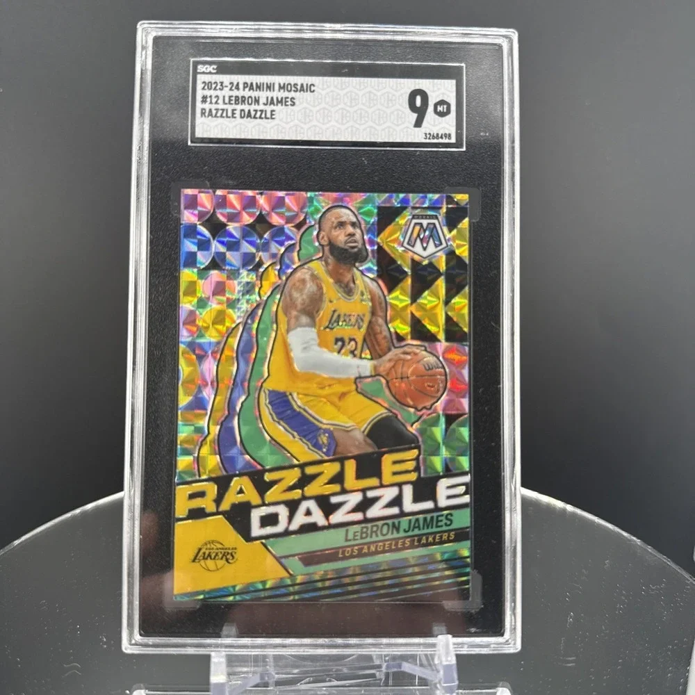 LeBron James 2023-24 Panini Mosaic Razzle Dazzle #12 SGC 9 Lakers